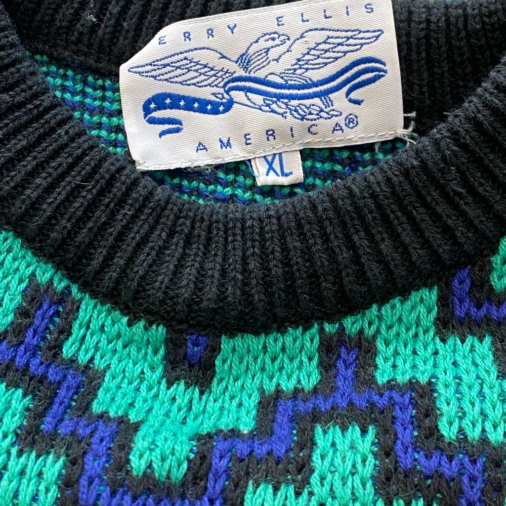 Vintage 90s Perry Ellis Sweater Men’s - Picture 3 of 7